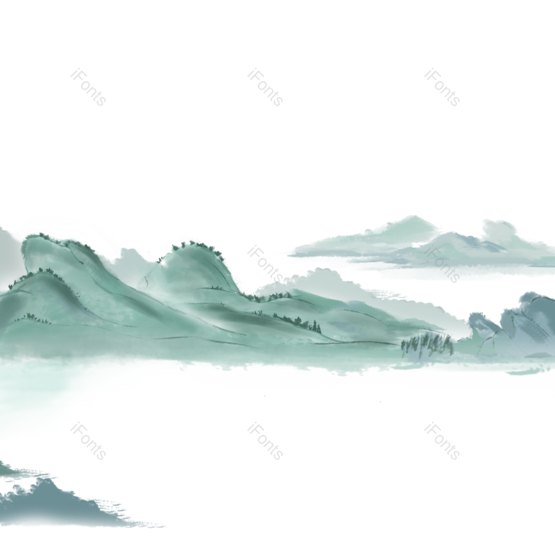 装饰图片,水墨元素,中国风PNG,山水免抠素材